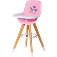 Chaise haute avec tablette pour poupon 36 a 43 cm - Baby Born - Rose / Blanc - Accessoire poupee - Jouet Fille-0