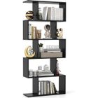 GOPLUS Bibliothèque Étagère 5 Niveaux 70x23,5x158CM Anti-Basculement,Meuble de Rangement pour Salon-Chambre-Bureau,Noir