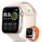 FOSMET Montre Connectée Femme avec Appel Bluetooth, 1.85" HD, Fonction Femelle, SpO2, 120+ Sports, Sommeil, Podometre, IP68, Gris