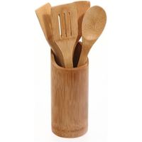 4 Ustensiles de cuisine et support - Bambou