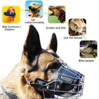 Taille:L - Muselière en métal Anti-morsure pour chien de compagnie, accessoire respirant et réglable, couverc