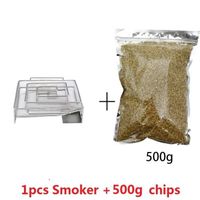 Taille 1pc Smoker 500g chip Barbecue générateur de fumée froide Grill fumoir boîte saumon BBQ fumer pour copeaux de bois viande de
