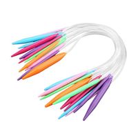 Tbest aiguille à pull Kit d'aiguilles à tricoter de tube circulaire en plastique multicolore Ensemble d'aiguilles de pull 12 PCS