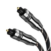 AuTech® 8M Cable Optique Audio Numérique Câble Fibre Optique en Nylon Tressé pour PS4 Xbox HiFi Home Cinéma Barre de Son TV - 8M