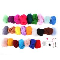 Fdit Feutrage à l'aiguille Kit de laine de feutrage d'aiguille itinérante de laine de 25 couleurs pour les débutants de feutrage