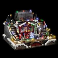 Village de Noël patinoire et fontaine animé et lumineux - Multicolore