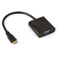 Adaptateur Convertisseur Mini HDMI à VGA - Noir - pour écran moniteur HDTV, MacBook, projecteur - Straße Tech ®