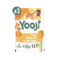 Yooji - Purée bio douceur d'automne premiers morceaux – 9 repas bébé dès 9 mois
