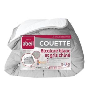 COUETTE SHOT CASE - ABEIL Couette tempérée BICOLORE 240x260cm - Blanc & Gris chiné