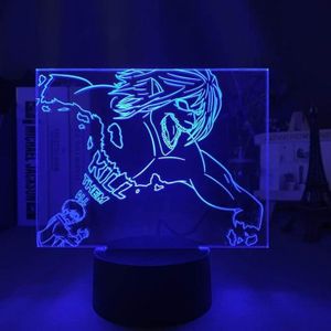 VEILLEUSE BÉBÉ Veilleuse enfant LED rechargeable USB - Attack On Titan Levi Ackerman - 16 couleurs - Bleu