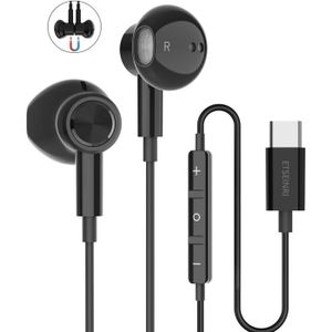 CASQUE - ÉCOUTEURS Écouteurs USB C,Magnétiques HiFi Stéréo Écouteurs 