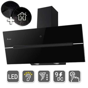 Klarstein Aurea Vii Hotte Aspirante Design Moderne Epure Avec Panneau Tactile Et Telecommande 90cm 550m H Timer Verre Noir Achat Vente Hotte Cdiscount