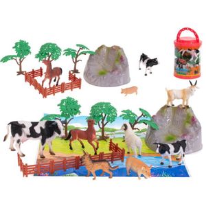 Mini figurines animaux de la ferme pqt 8