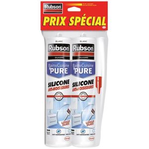 Rubson Lot De 2 Cartouches Mastic Bain Cuisine Pure Silicone