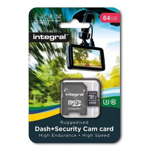 CARTE MÉMOIRE Integral  - Micro SD XC 64Go, Carte Mémoire Haute 