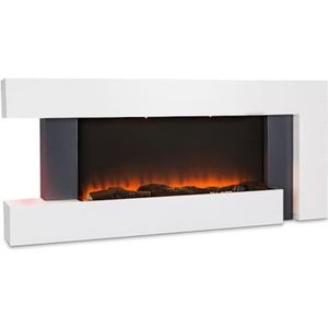 Cheminée électrique Alpbach, 1800W, 2 niveaux de chauffage, 65x51,5x14cm, effet de flammes réaliste avec lit de braises, fenêtre de visualisation, cadre en résine, détection OpenWindow