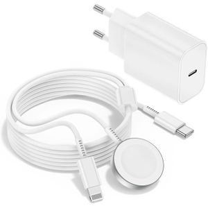 CÂBLE RECHARGE MONTRE Chargeur Apple Watch 2 En 1 Usb C Pour Iphone Et W