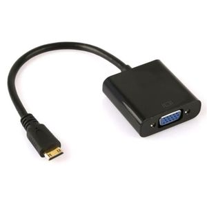CÂBLE INFORMATIQUE Adaptateur Convertisseur Mini HDMI à VGA - Noir - 