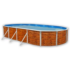PISCINE ETNICA Piscine hors sol ovale en acier 915 x 457 x 120 cm (Kit complet piscine, Filtre, Skimmer et échelle)
