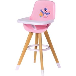 Chaise haute poupon en bois FSC® - rose, Jouet