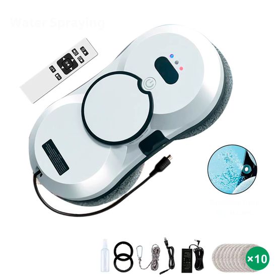 Robot Lave-vitre Robot Nettoyeur Vitres 5600pa - Navigation Intelligente Et Pulvérisation Eau Robot Lave Vitres Automatique