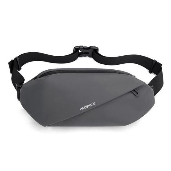 Sac Banane Grand Modèle Homme Femme - Sac De Poitrine Avec Sangle Réglable Sport Voyage Course, Marron