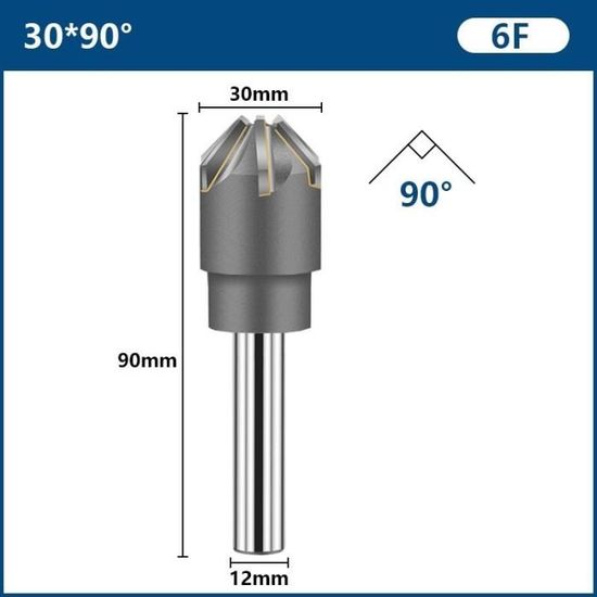 Fraise à Ébavurer VHM CNC 90° - Fraise à Chanfreiner Métal Dur 2 à 12 Mm - Qualité Premium Pour Loisir Et Industrie