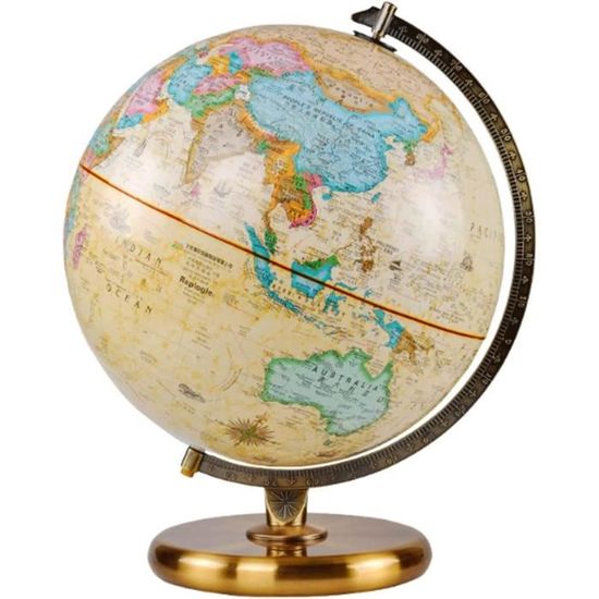 Globe Terrestre Rotatif 20.3 Cm - Arc Métal Lourd - Décor Éducatif Rizik