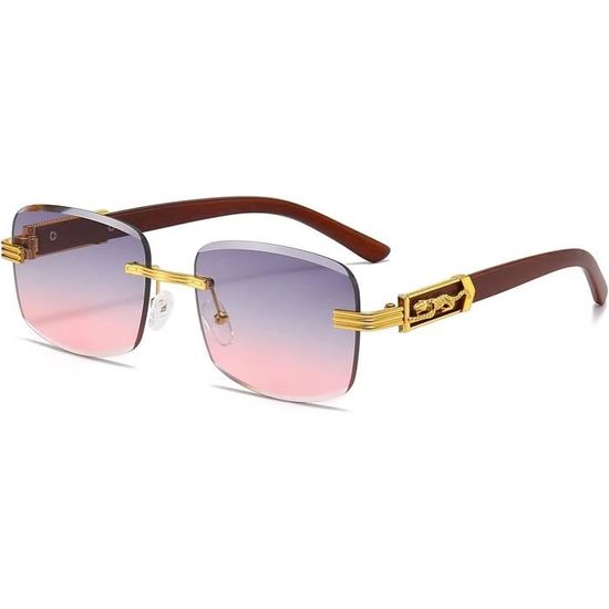 Lunettes De Soleil Rectangulaires Vintage YOJUED - Cadre Carré Unisexe, Verres UV400, Style Rétro - 2