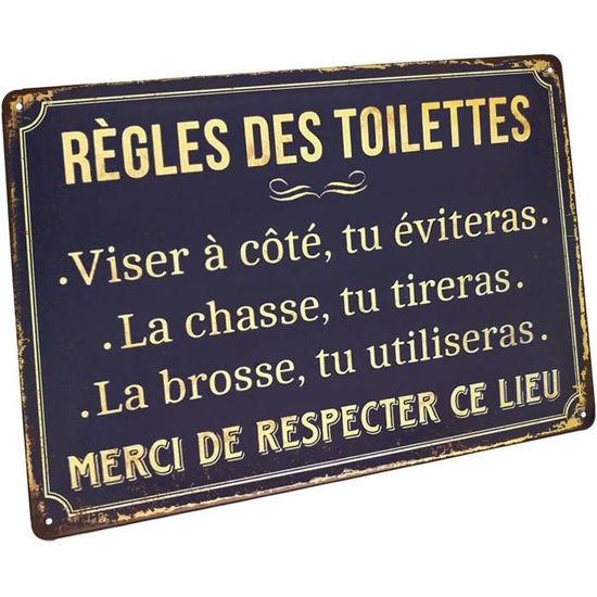 Plaque métal vintage Toilettes