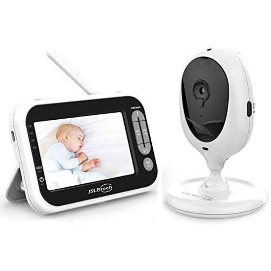 Babyphone HelloBaby Écran 3,2" - Caméra HD - Vision Nuit - Rotation 360° - Sans Wi-Fi - Portée 300m