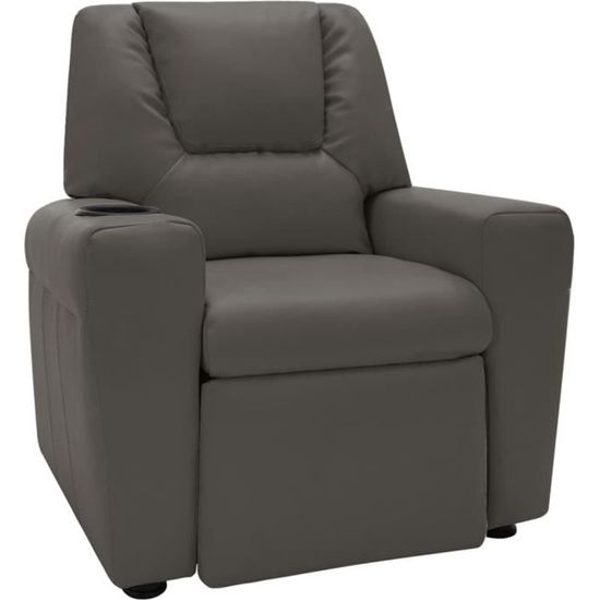 NEW Fauteuil inclinable ,Chaise de relaxation, Similicuir Gris anthracite - 51 x 62 x 67 cm-1389