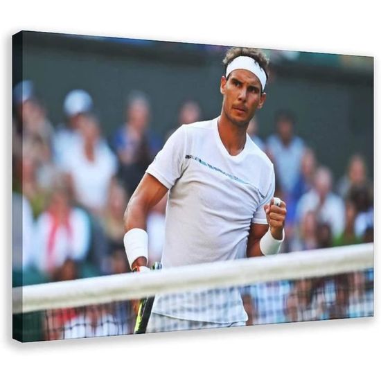 Affiche HD Rafael Nadal Motif balle de tennis Rafaelnadaltennisatptennisatptenniscourtathlète Décoration murale pour saloncha 348