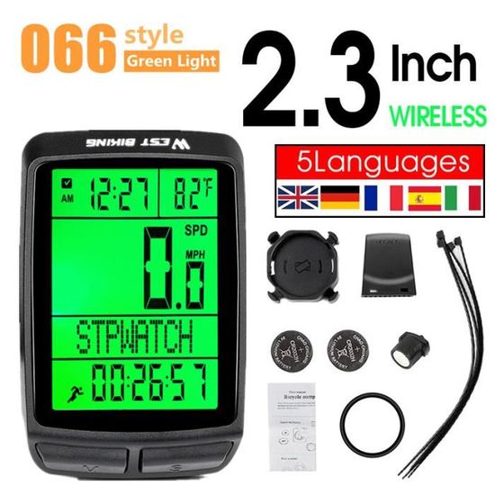 Compteur Vélo GPS Sans Fil 2,4" - 5 Systèmes Satellites, Rechargeable USB-C, étanche IPX6