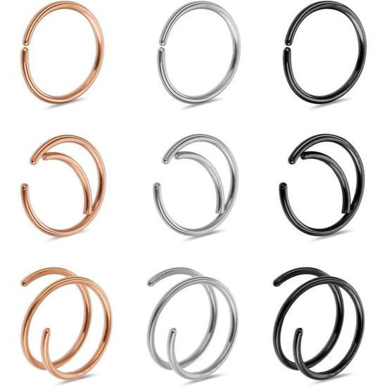 Gaya Piercing nez anneau septum avec diamants