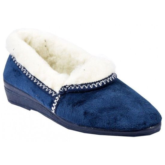 Charentaises Femme OZABI PREMIUM - Pantoufles Chaudes, Semelle Rigide, Motif Carreaux, Lavables Machine