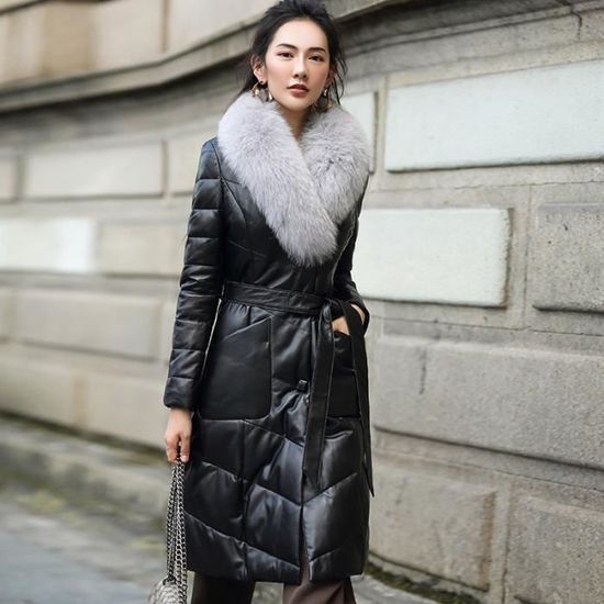 Doudoune en cuir femme haute moyenne et longue vraie fourrure de