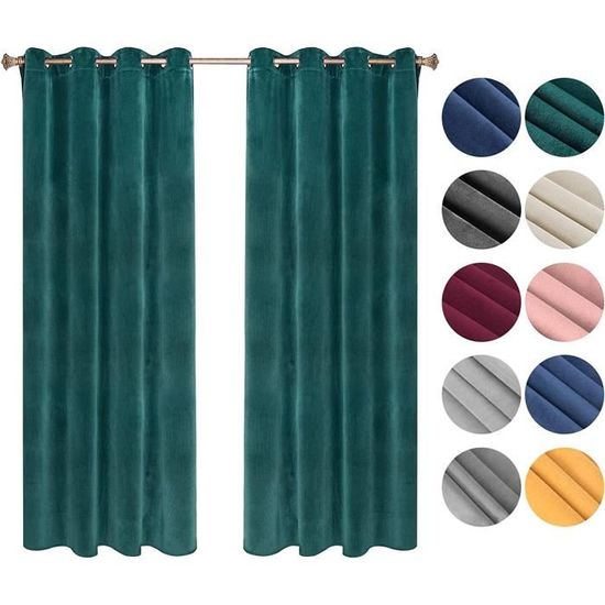 Lot De 2 Rideaux Occultants Thermiques - Motif Damassé Dégradé Marron - 132x213 Cm - Isolation Et Intimité