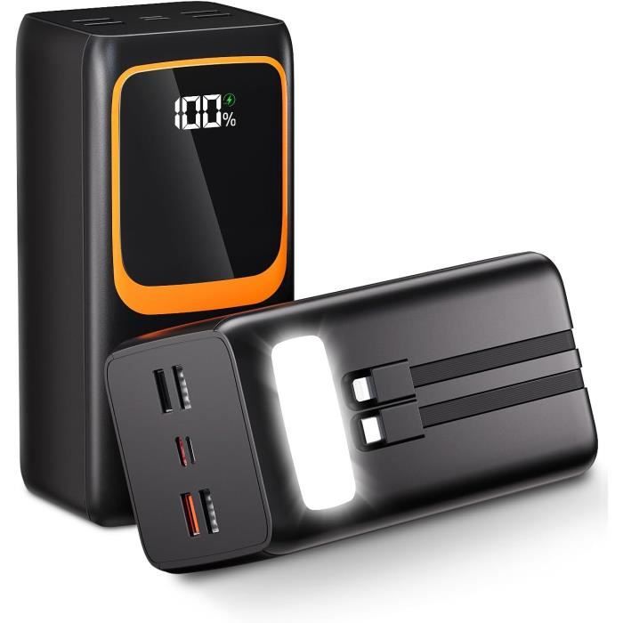Power Bank Solaire 49991 MAh Avec Charge Sans Fil - 7 Sorties, Lampe Torche LED, Idéal Pour Camping Et Voyages