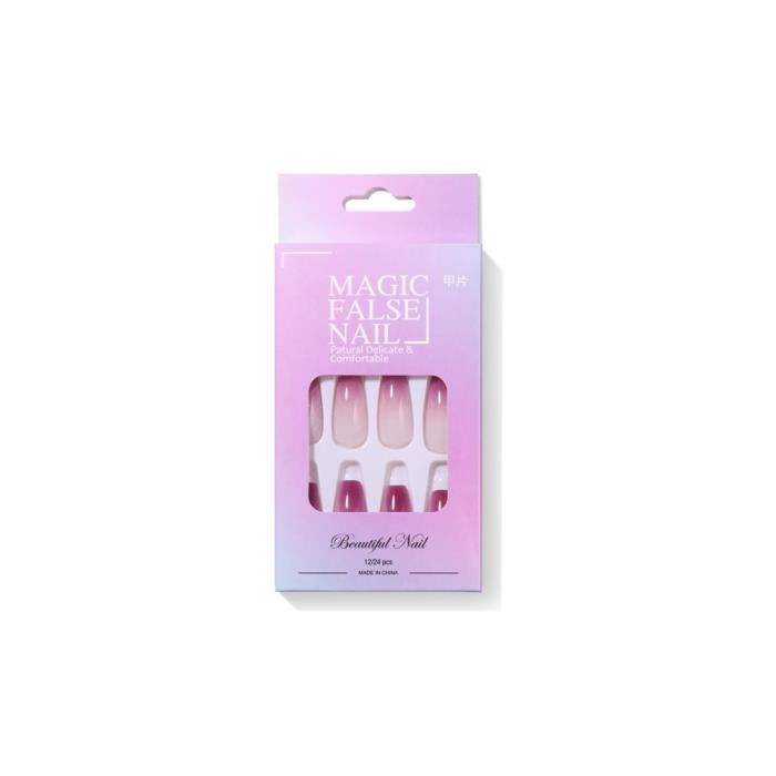 Patch à ongles dégradé 12 couleurs faux patch à ongles patch de colle à la gelée portant un patch à ongles g5680