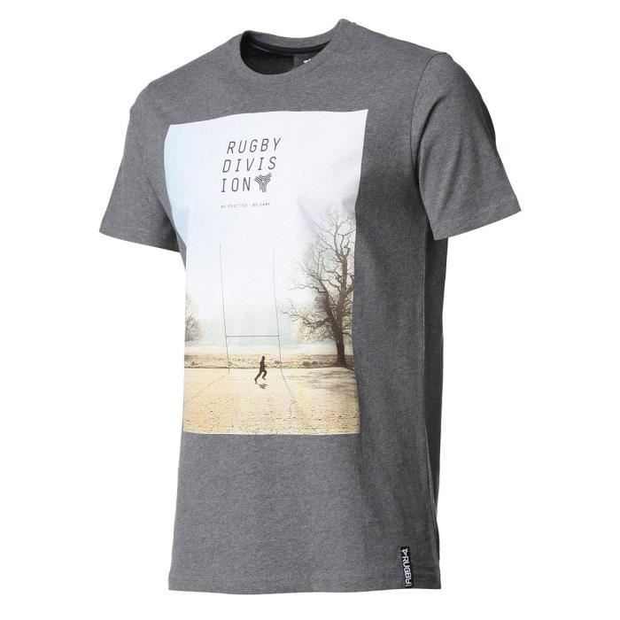 RUGBY DIVISION - Tee shirt manches courtes PRACTISE gris foncé 100% coton