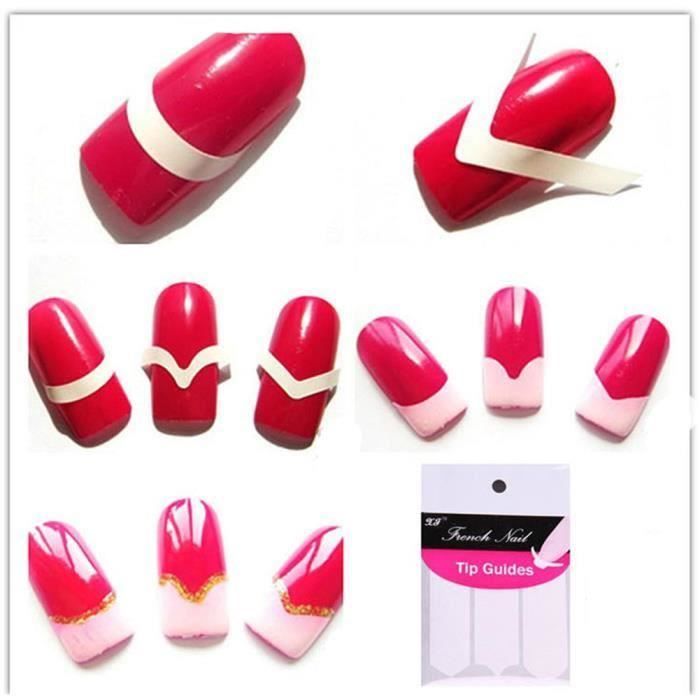 HT 5 Paquets Sticker Autocollant Ongle Guide French Deco Manucure Nail Art Tips - HTPRM824A2658