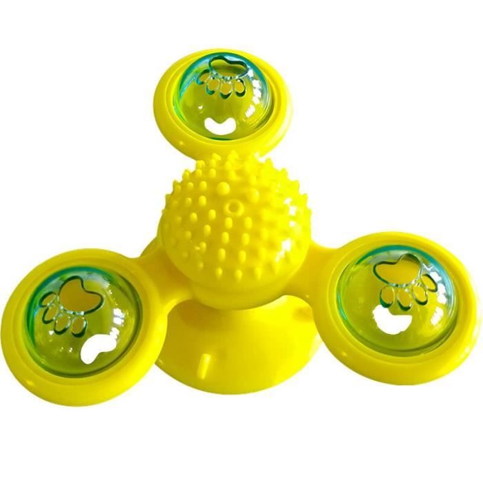 Chat interactif jouet moulin à vent Portable gratter brosse à cheveux toilettage perte Massage ventouse catai - Type: Yellow -AX5855