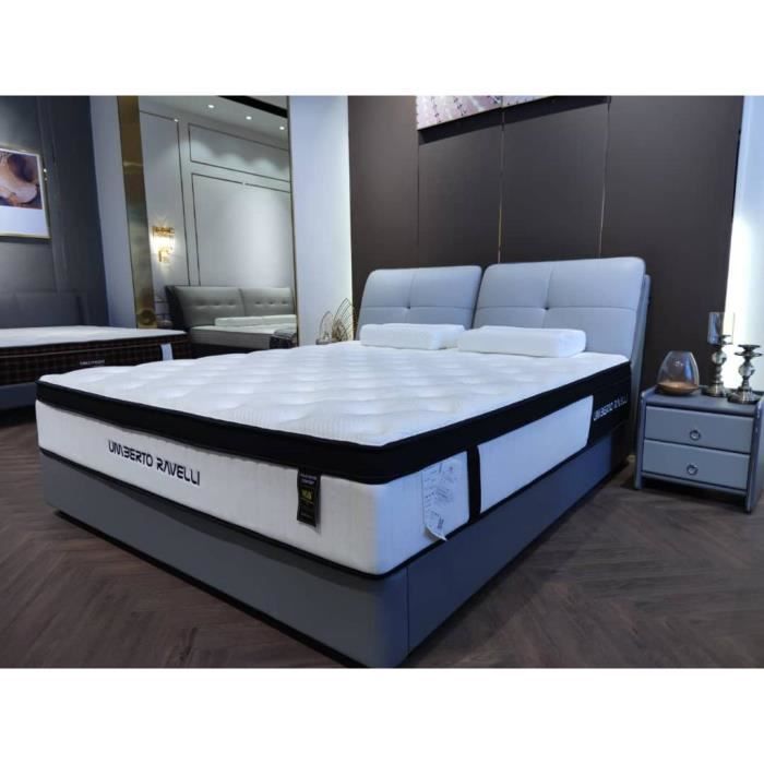 Matelas Ressort 2 places -UMBERTO RAVELLI- 140 x 190 cm épaisseur 30 cm avec mémoire de forme