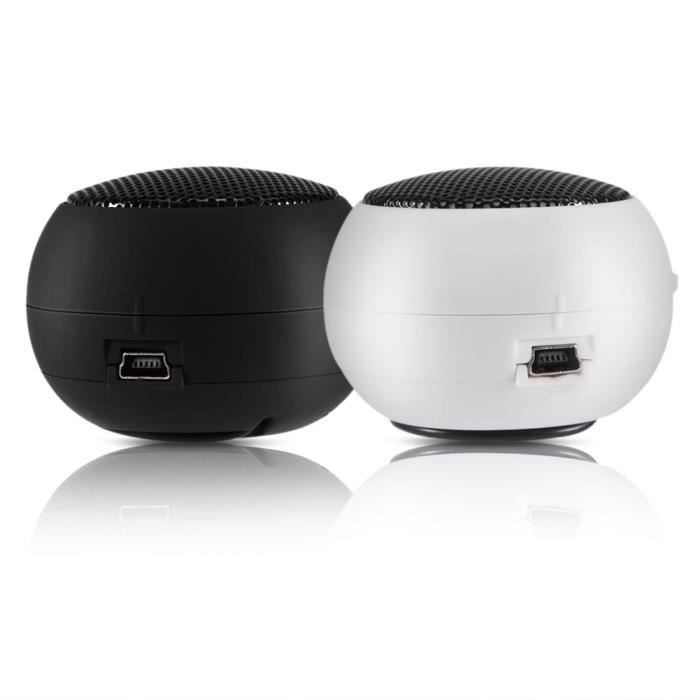Mini haut-parleur d'ordinateur de bureau pour ordinateur portable PC portable MP3, Batterie intégrée de haut-parleur de 3,5 mm blanc