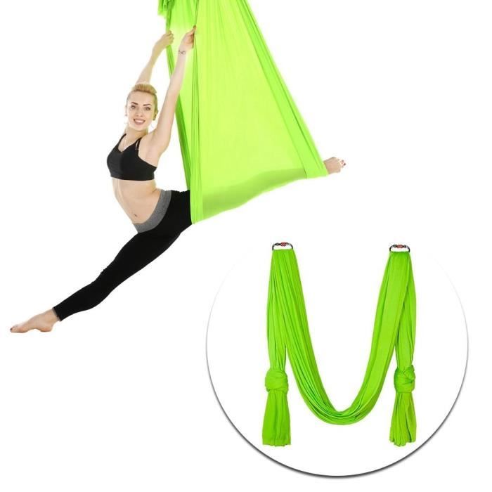 hamac de yoga aérien 2.8x1 m/9.2x3.3ft Durable Élastique Aérien Yoga Hamac Swing Accessoire D'entraînement De Remise En Forme