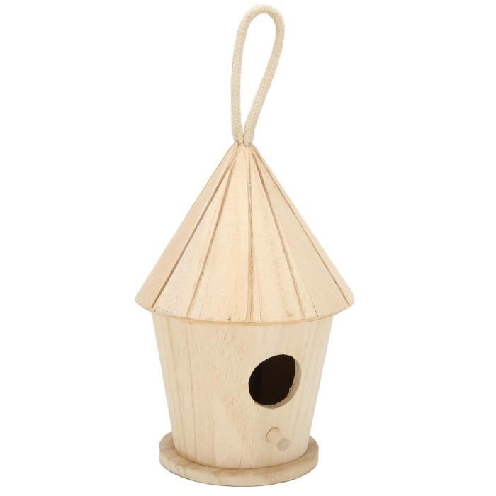 Cuque nichoir en bois Boîte de nidification de nichoir d'oiseau en bois ronde pour la décoration de jardin