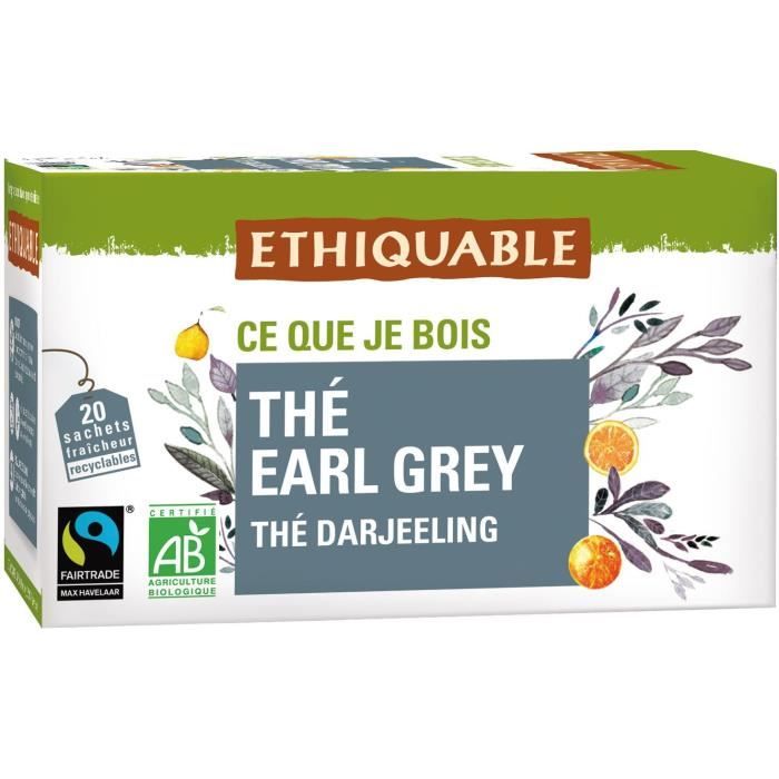 ETHIQUABLE Thé Earl Grey Bio - 36 g - 20 sachets
