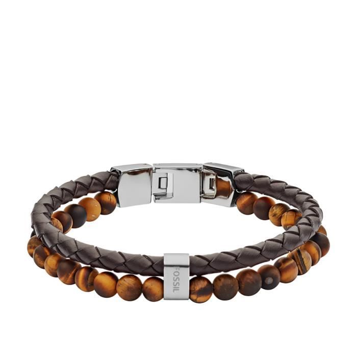 Bracelet FOSSIL en Cuir Marron