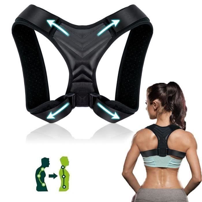 Correcteur de posture, Back Straightener pour femmes et hommes -Support dorsal ajustable correcteur de posture (ajustement 37-49'')